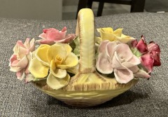 Dresden Floral Bone China Flower Basket