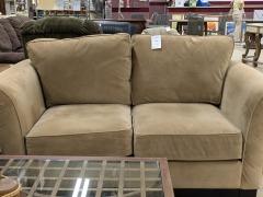 Tan Velour Loveseat