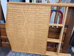 Twin Size Vintage Brown Wicker Head board