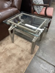 Modern Metal And Glass Side Table (each)