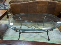 Oval Glass Coffee Table