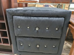 Black Felt 2 Drawer Nightstand