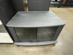 Mini Smoke Glass Rolling Entertainment Cabinet