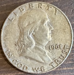 1961-D Franklin Half Dollar \u2013 90% Silver