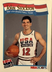 1991 NBA Hoops John Stockton #584 \u2013 USA Dream Team Olympic Card