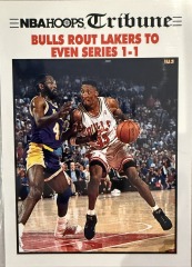 1991 NBA Hoops Tribune - \u201cBulls Rout Lakers to Even Series 1-1\u201d (#539)