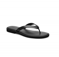 2168Y12 | COACH Briana Leather Flip Flops | W\/11 | BLACK