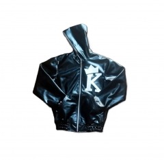 2165P4 | KINGZ MOROCCO Royal Blood Kingz Black Leather Hoodie | BLACK
