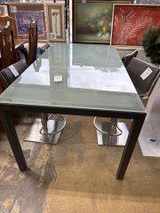 Glass\/Metal Dining Table