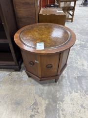 Round Wood Drum Table