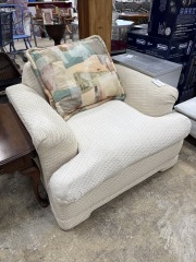 White Fabric Love Seat