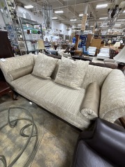 Beige High Back Sofa