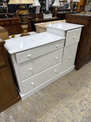 White 5-drawer Dresser