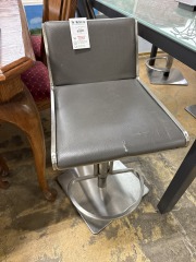 Grey Leather Swivel Stools