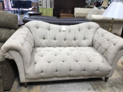 Tweed Tufted Loveseat