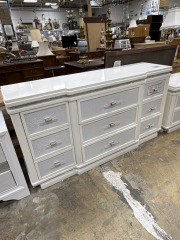 9 dr white sparkly dresser