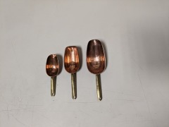 Solid Copper Measuring Scoops- 7oz, 3oz, and 2oz Made in Korea
