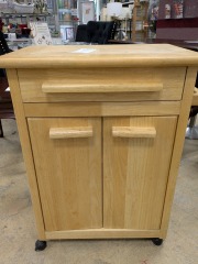 Maple Rolling Kitchen Cart