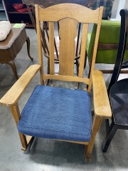 Rocking Chair with Blue Cushion