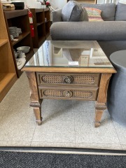 Rattan side table