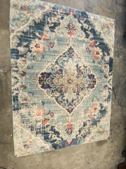 Surya Floransa Turquoise navy  5x7FT Rug