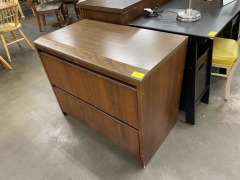 Wooden Two-Drawer Filing Cabinet