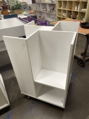 White Four Sided Rolling Display Shelf
