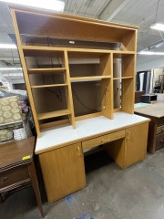 80s Desk and Tall Topper with Adjustable Shelves