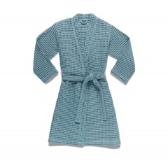 2176P5 |  BROOKLINEN Dreamwave Waffle Robe | S | BLUE\/STORM