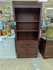 Hooker Cherry Bookcase w\/lower cabinet