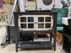 Black & White Glass Door Cabinet