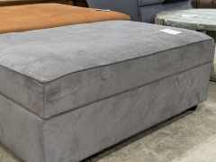 Grey Crate & Barrel Storage Ottoman
