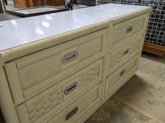 White\/Beige Rattan look Dresser