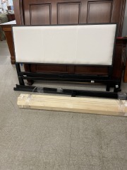Steel Bed with White Cushion