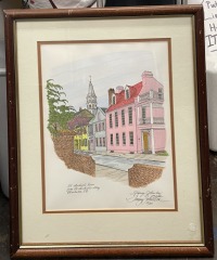 Pastel City Streetscape Framed Art