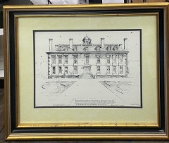English Countryhome Sketch Gold Framed Art
