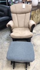 Black Frame Glider w\/foot stool