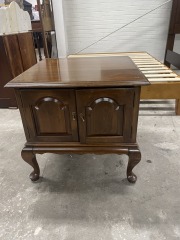 Vintage Ethan Allen Short Bow Legged Cabinet Side Table