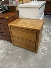 Short Wood Two-Drawer Dresser