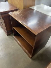 Deep Wood Shelved Console Table