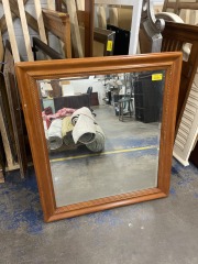 Wood Mirror With Cute Detailing (34x38)