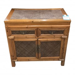 2 Tone Nightstand Brown Weave