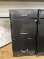 Black Three Drawer Filing Cabinet with Key