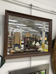 Classic Rustic Dark Wood Mirror (24x32)