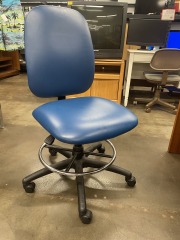 Gator Blue Office Chair with Foot Rest