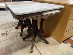 Antique Eastlake Table with White Marble Top