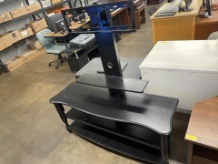 Demure Black Entertainment Center with TV Mount