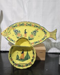 2 piece lot  Heriot Quimper Pottery