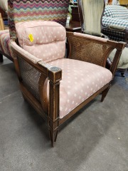 Vintage Pink Shell Print Armchair