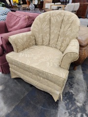 Tropical Print Gold Swivel Rocker